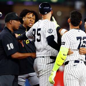 Benches clear in Pirates-Yankees game after Santana shouts at Caballero