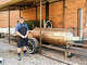 Owner and pitmaster Fletcher Sheridan at Golden Hour Barbecue in Alliance, Nebraska