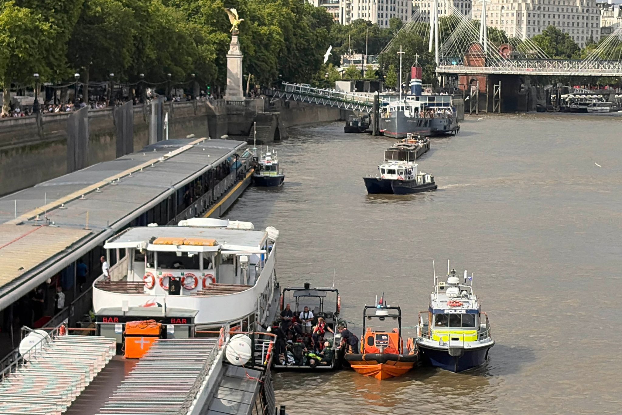 Police boat crashes into bridge in central London, sending officers ...