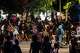 Hundreds of young people gather near the Griffin Museum of Science and Industry in the Hyde Park neighborhood as Chicago police officers attempt to disperse them, Monday, May 25, 2026. (Tyler Pasciak LaRiviere/Chicago Sun-Times via AP, File)