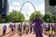 Former Rep. Cori Bush, D-Mo., speaks during a campaign rally on Saturday, July 18, 2026, in St. Louis.