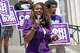 Former Rep. Cori Bush, D-Mo., speaks during a campaign rally on Saturday, July 18, 2026, in St. Louis.