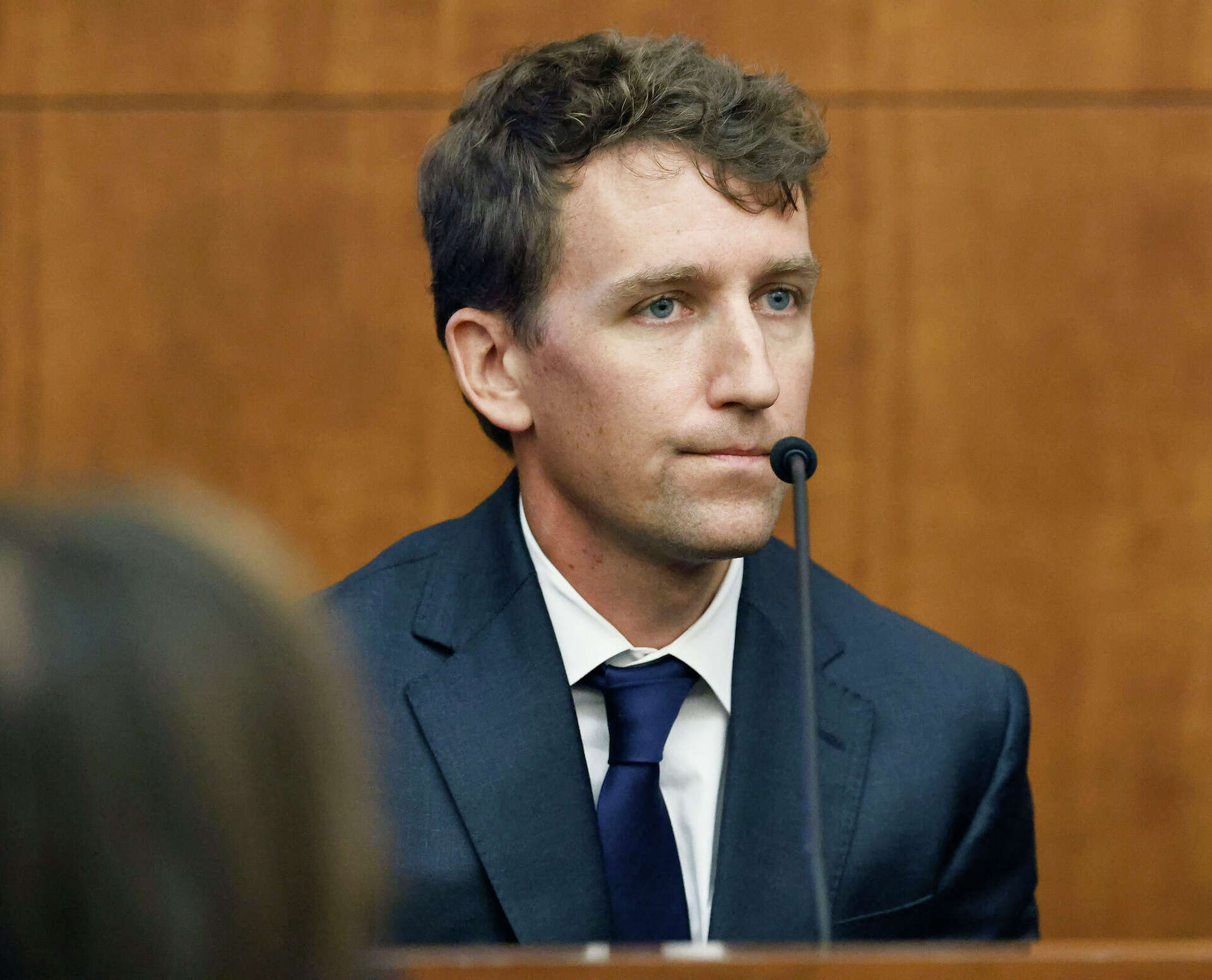 Patrick Clancy testifying in Plymouth Superior Court in July 2026