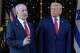 FILE - President Donald Trump listens as Israel's Prime Minister Benjamin Netanyahu speaks at President Donald Trump's Mar-a-Lago club, Dec. 29, 2025, in Palm Beach, Fla.
