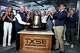 James Lee, (left), Chairman and CEO rings the bell as Cameron Smith, Global Head of Trading and Co-President and other staffs of Texas Stock Exchange cheer during the ceremony to celebrate the launch of trading, on Friday, July 31, 2026 at Texas Stock Exchange in Dallas.