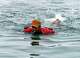 A migrant swims back to Morocco from the Spanish enclave of Ceuta on Friday 31 July 2026.