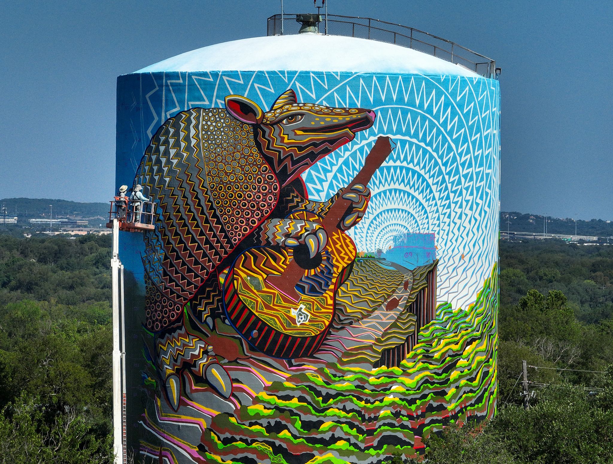 Could this be Austin's largest mural? South Austin water tank gets makeover