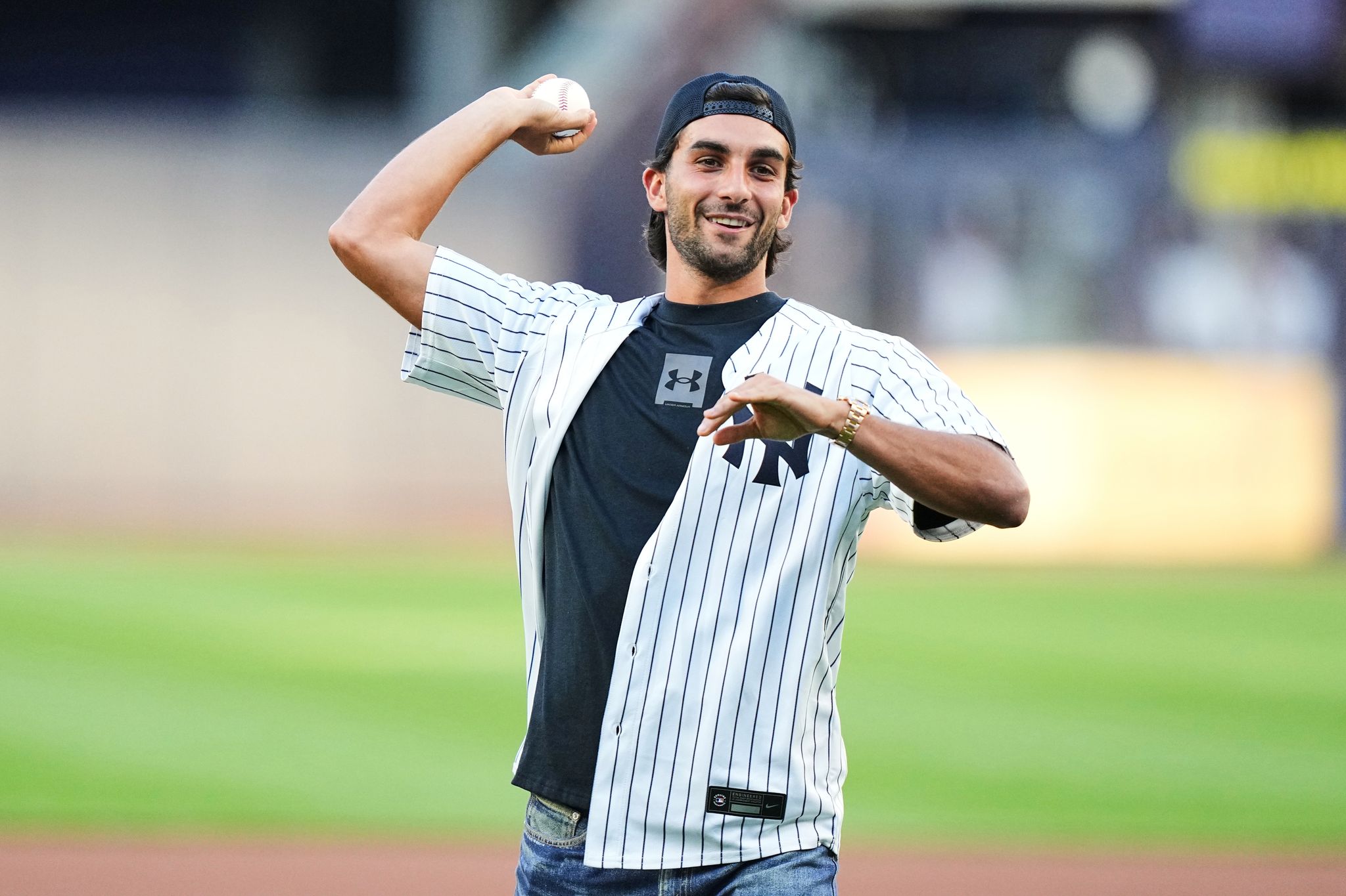 World Cup Hero Ferran Torres Throws First Pitch at Yankee Stadium