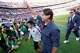 U.S. head coach Mauricio Pochettino acknowledges spectators following the FIFA World Cup Round of 32 match against Bosnia and Herzegovina on July 1 at the Levi’s Stadium. The U.S. won 2-0.