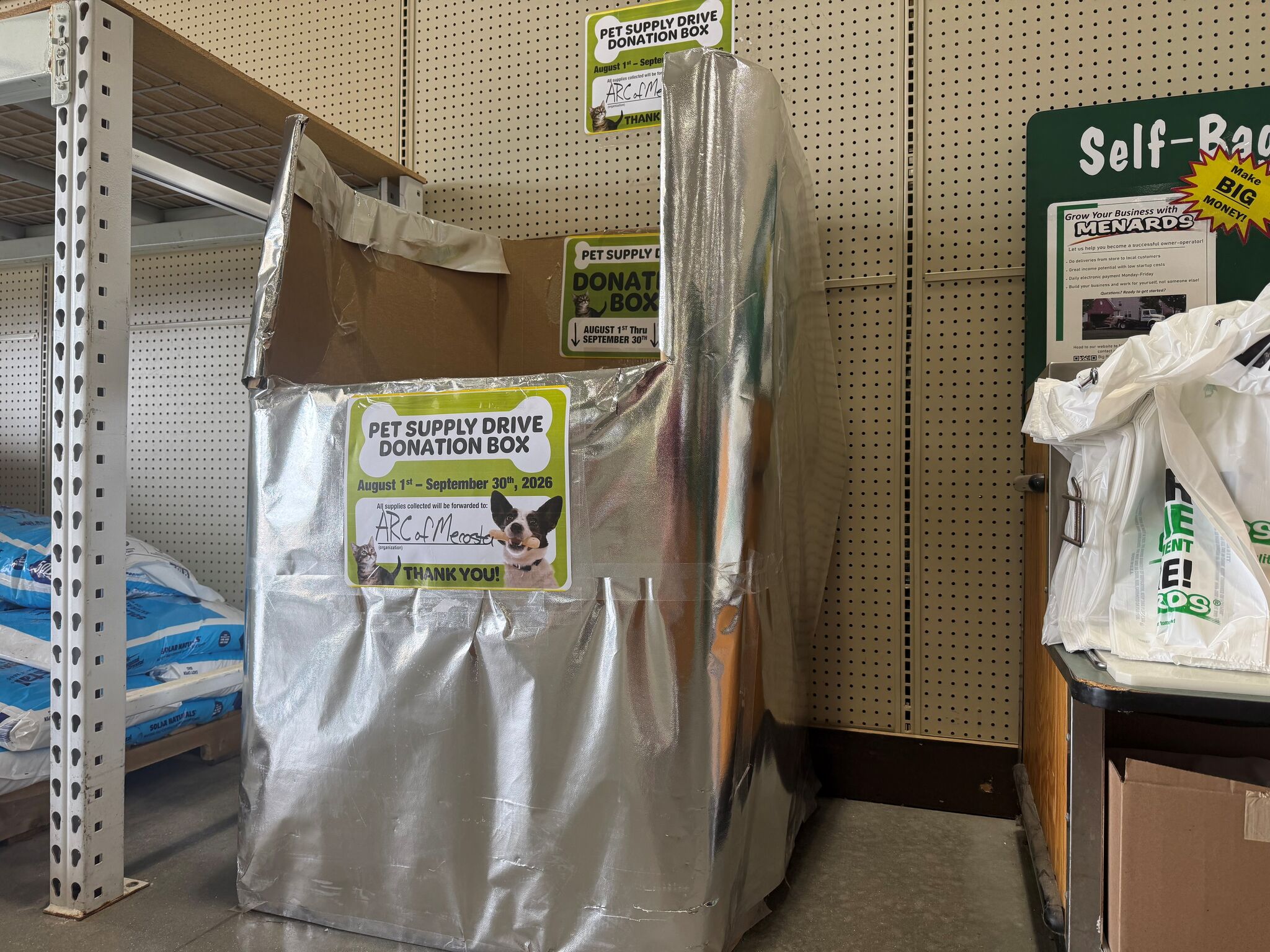 Menards Big Rapids pet supply drive benefits ARC through Sept. 30