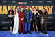 (L-R) Michael Mando, Liza Colón-Zayas, Sadie Sink, Jon Bernthal, Tom Holland, Tramell Tillman, Destin Daniel Cretton, Zendaya, Marvin Jones III, Jacob Batalon and Eman Esfandi attend the World Premiere of Columbia Pictures "Spider-Man: Brand New Day" at the Dolby Theatre on July 27, 2026 in Hollywood, California.