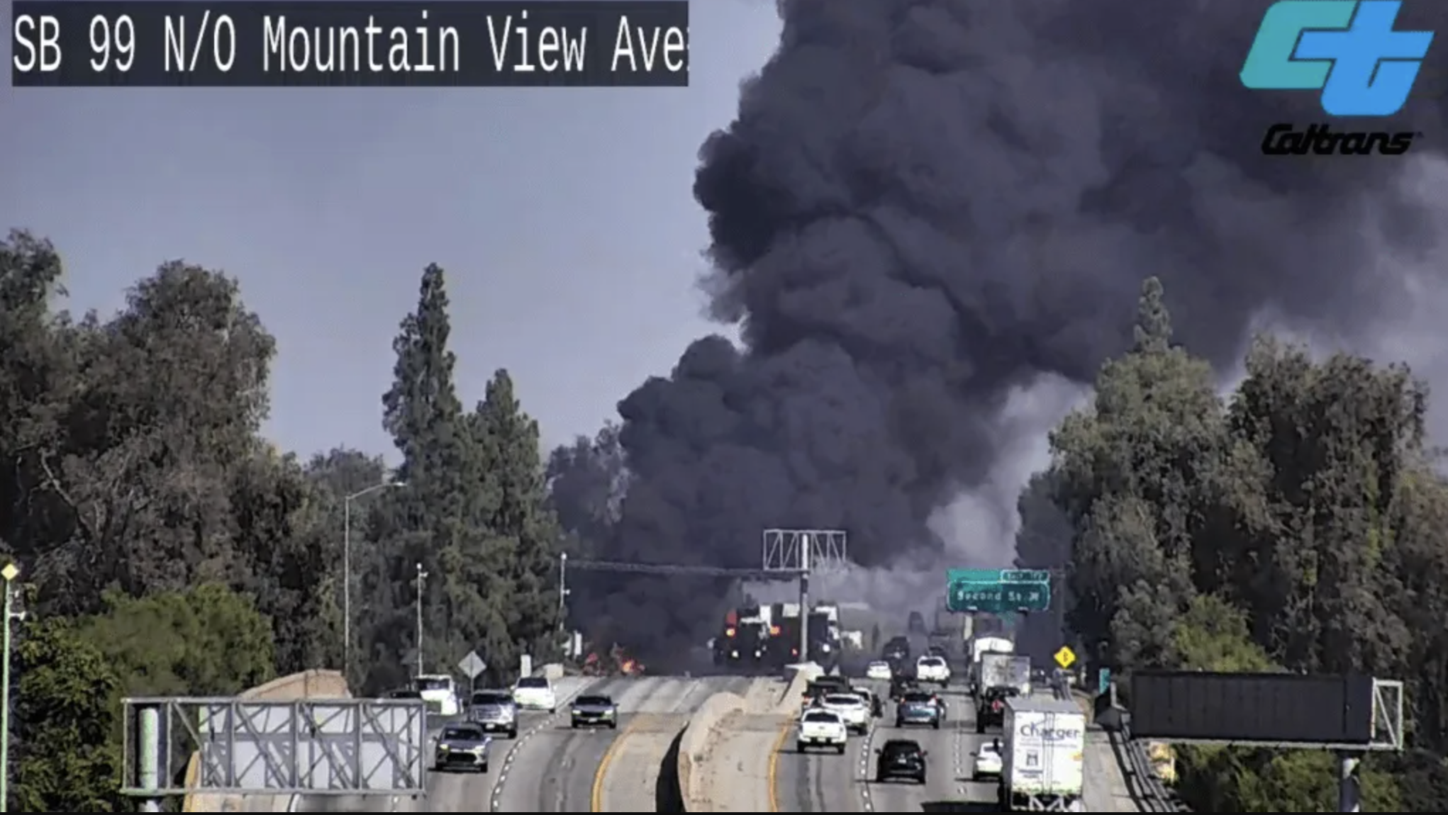 Tanker carrying 8,600 gallons of fuel ignites on Highway 99