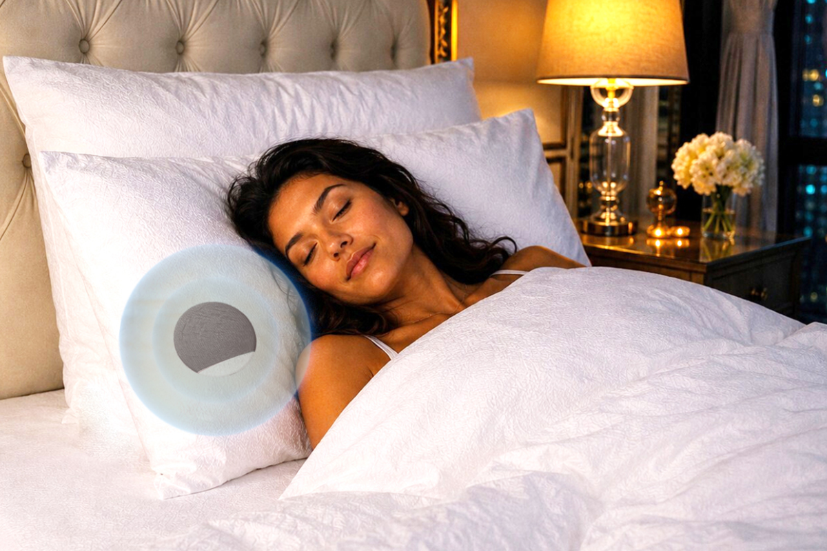 This Bluetooth speaker slips under your pillow