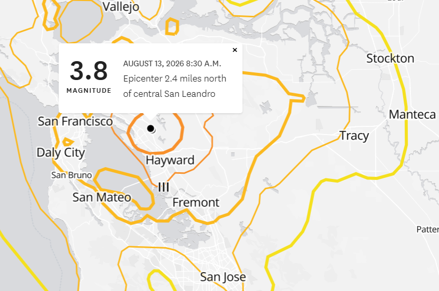 3.8 magnitude earthquake shakes Bay Area