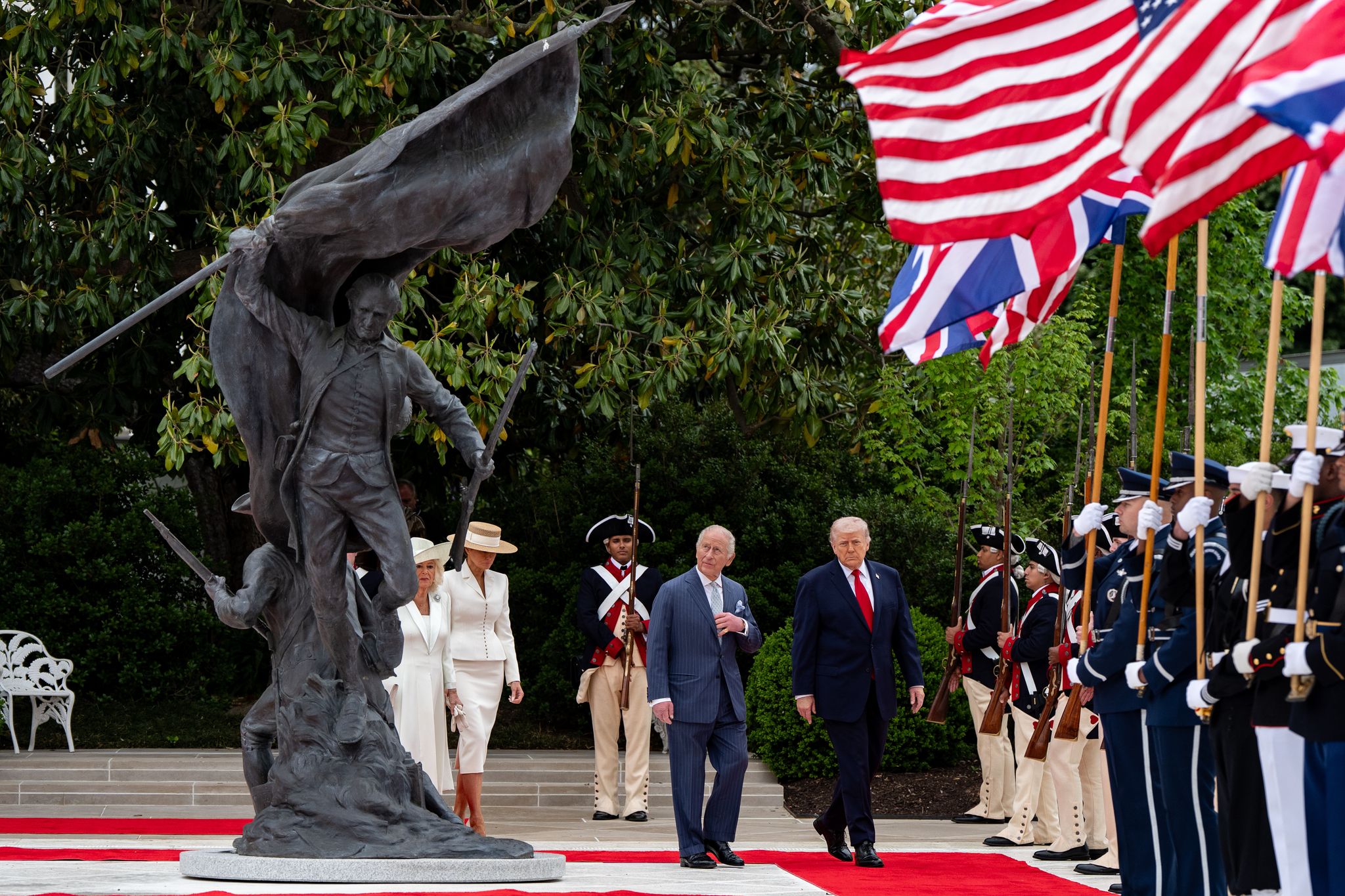 chron.com - DARLENE SUPERVILLE - Inside Trump's remake of the White House Rose Garden. First a stone patio, then statues