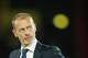 UEFA President Aleksander Ceferin looks on during the trophy ceremony at the end of the UEFA Super Cup soccer match between Paris Saint-Germain and Aston Villa in Salzburg, Austria, Wednesday, Aug.12, 2026.