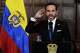 Colombia's President Abelardo De la Espriella announces a joint effort with Bogota's Mayor Carlos Fernando Galan to strengthen security in the Colombian capital through increased police presence, intelligence, technology, and urban capabilities in Bogota, Tuesday, Aug. 25, 2026.