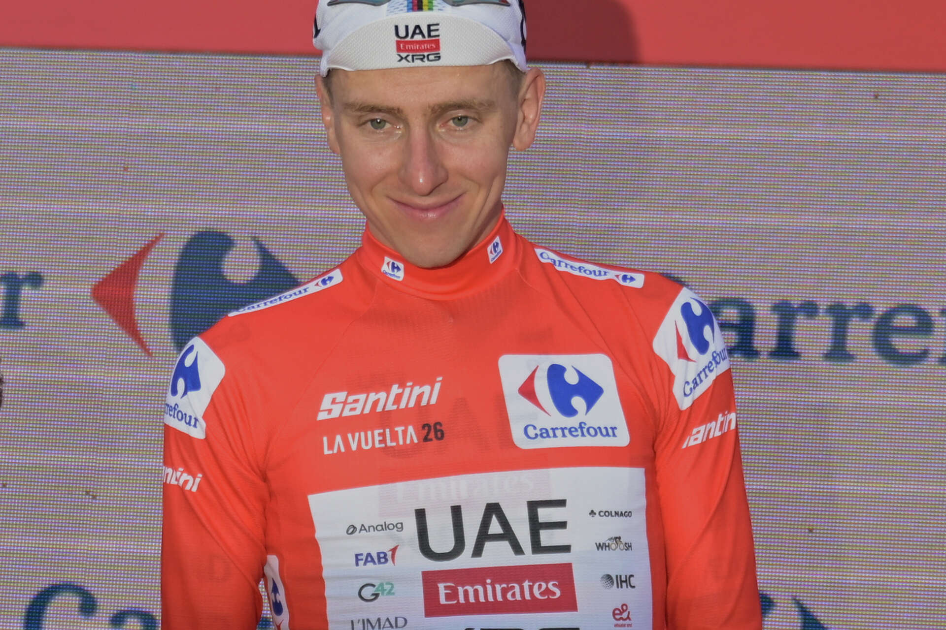Cyclist Tadej Pogačar suffers a serious fall during the Vuelta a España