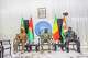 FILE - Captain Ibrahim Traoré of Burkina Faso, left, General Assimi Goïta of Mali, center, and General Abdourahamane Tchiani of Niger attend the second summit on security and development in Bamako, Mali, Tuesday, Dec. 23, 2025. (Mali Government Information Center via AP, File)