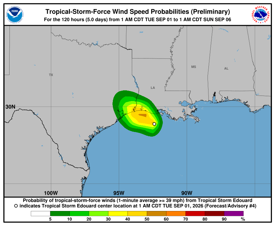 Tropical Storm Edouard could become hurricane before Texas landfall