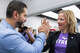 Democratic Senate candidate Abdul El-Sayed speaks with Michigan Secretary of State Jocelyn Benson and gubernatorial candidate Jocelyn Benson before the GOTV Community Rally on Aug. 1, 2026 in Detroit.