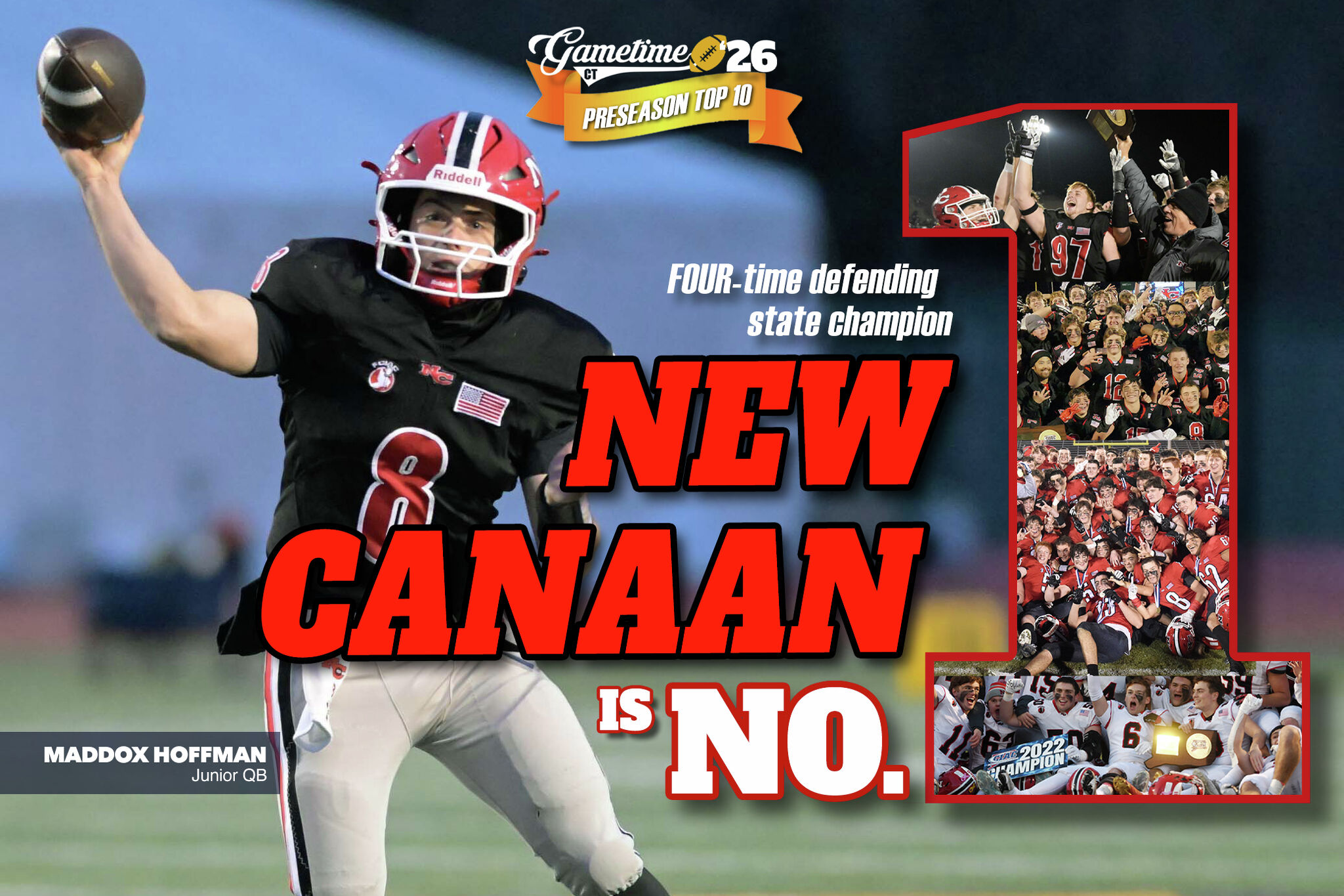 GametimeCT 2026 Preseason Top 10 High School Football Poll: New Canaan is unanimous No. 1