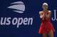 Anastasia Potapova, of Austria, reacts after she won her match against Amanda Anisimova, of the United States, during the third round of the U.S. Open tennis championships Saturday, Sept. 5, 2026, in New York.