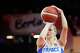 France's Marine Johannes shoots during the Women's Basketball World Cup match between France and Korea in Berlin, Saturday, Sept. 5, 2026.
