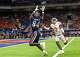 UTSA Roadrunners wide receiver AJ Wilson (84) makes a deep pass for a touchdown during a game against the University of Texas Rio Grande Valley, at the Alamodome in San Antonio, Saturday, Sept. 5, 2026.