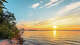 Sunset over Lake Michigan at Peninsula State Park in Door County, Wisconsin.