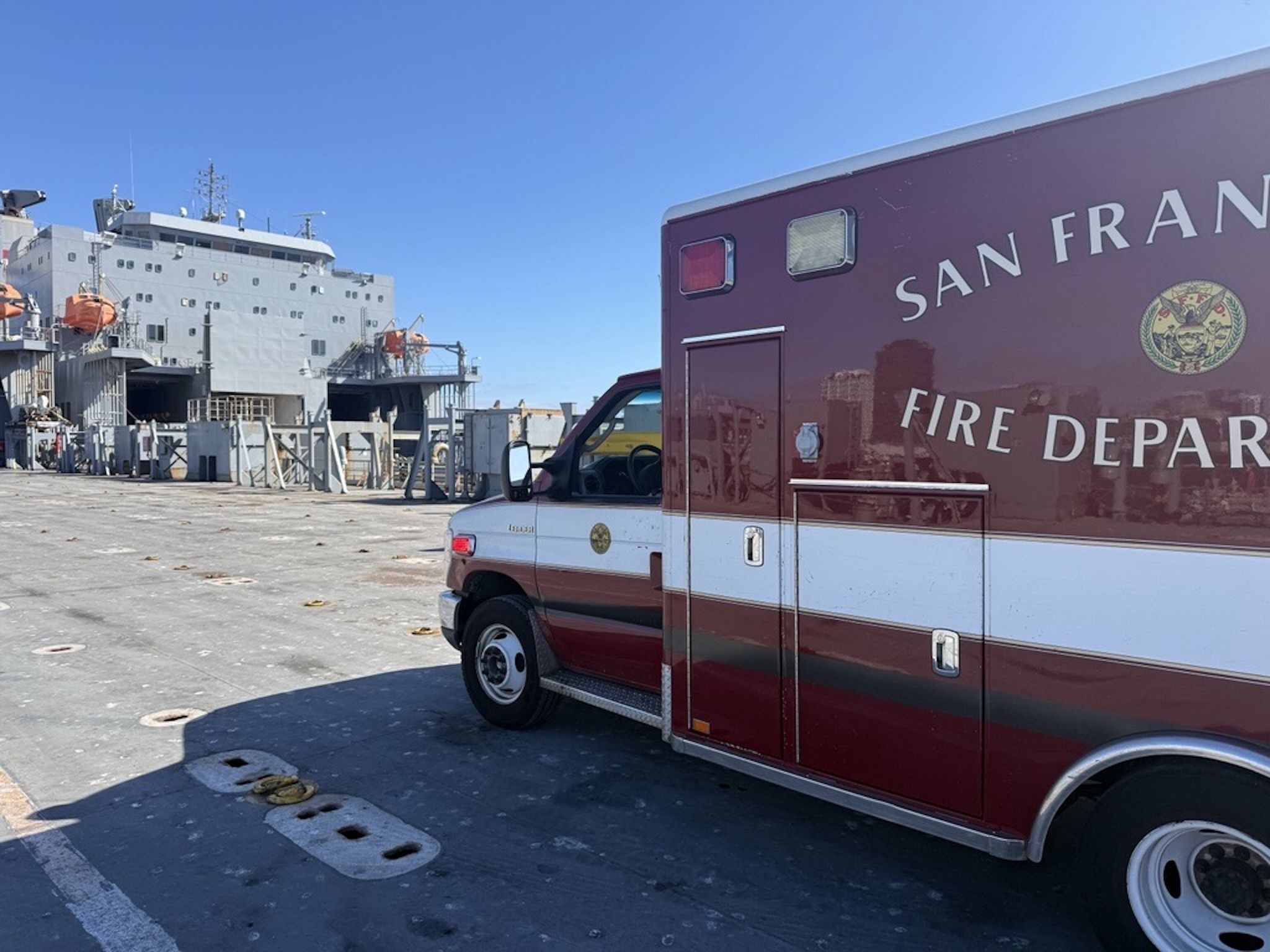 SF: Fire Dept Responds To Collision Aboard 750-Foot Maritime Admin Ship