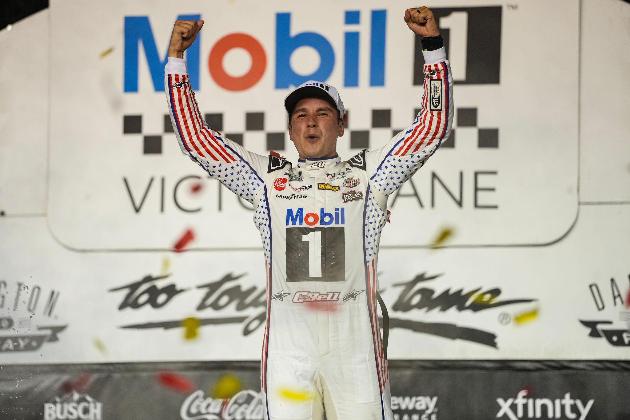 Reality Racing Pit Pass Bell passes defending NASCAR champion Larson to win the Southern 500 to ...