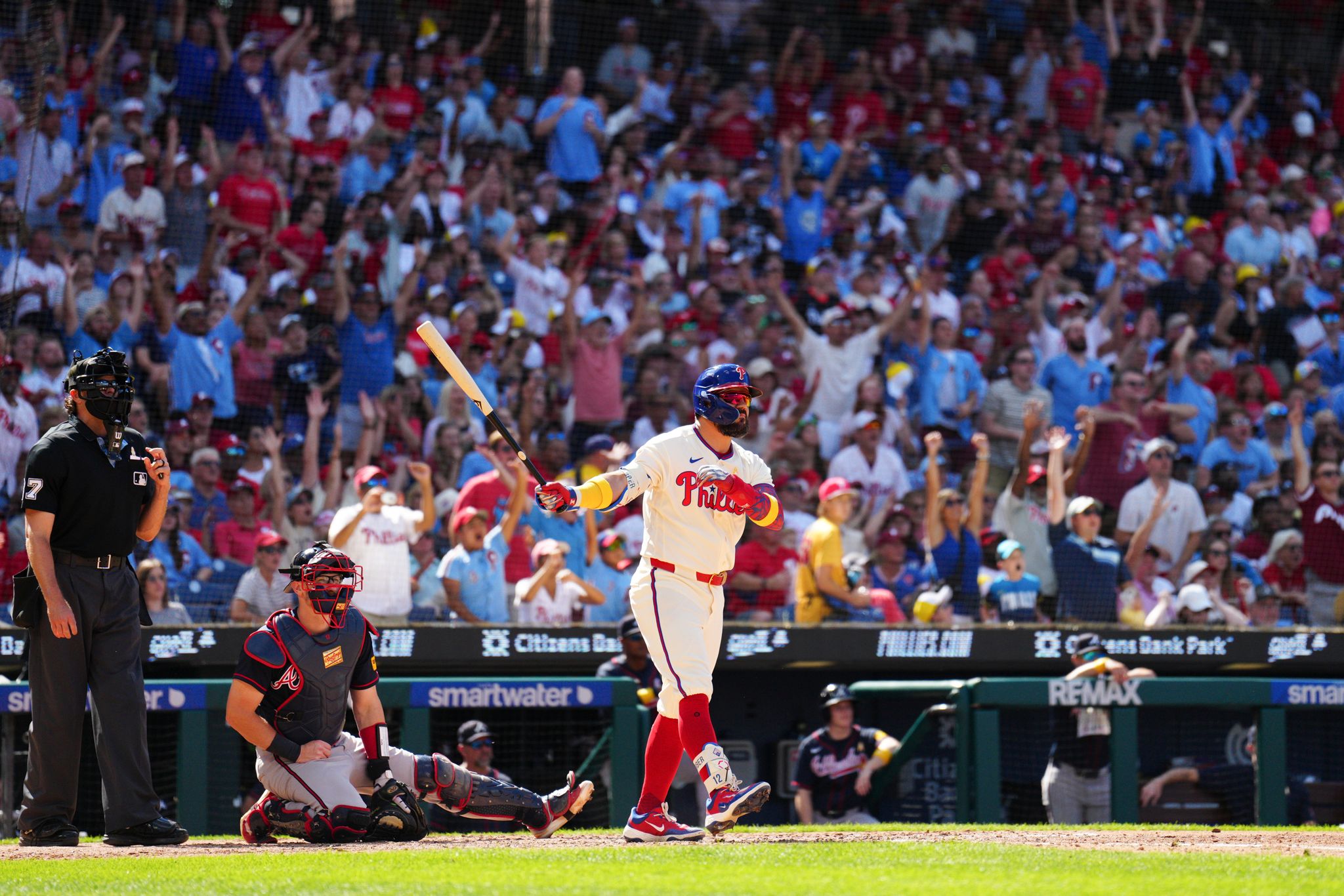 Luzardo strikes out 12 in 1st career shutout; Schwarber homers in Phillies' 1-0 win over Braves