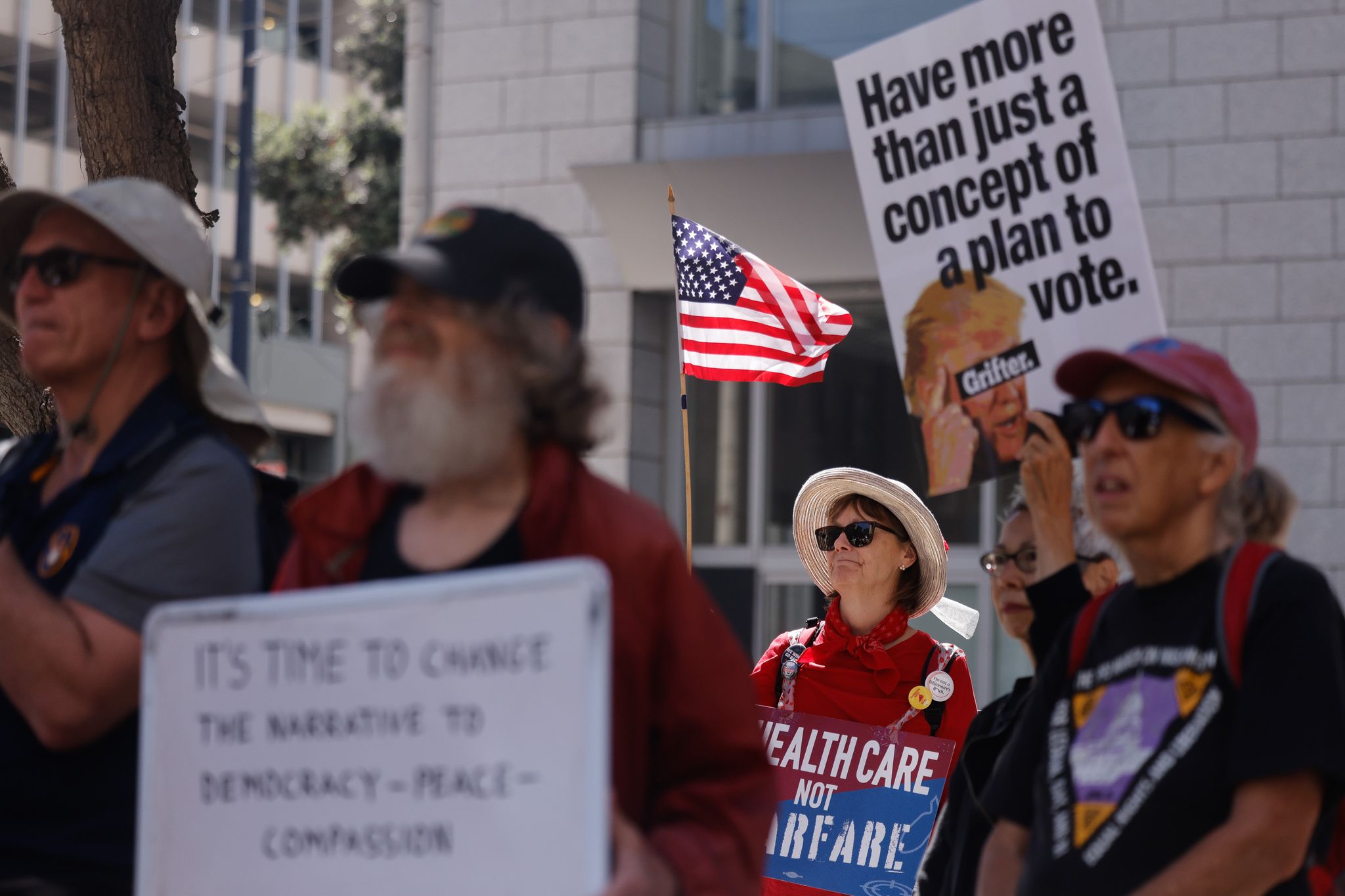 Photos: S.F. protesters invoke FDR in Labor Day rally against Trump