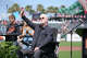 Mike Krukow of the San Francisco Giants at the Wall of Fame ceremony at Oracle Park on Aug. 8, 2026, in San Francisco.