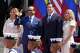 Colombian President Abelardo De La Espriella, second from left, stands with U.S. Secretary of State Marco Rubio, second from right, as Rubio's wife Jeanette Rubio, right, and Colombia's first lady Ana Lucía Pineda, left, look on at the Batallon Paraiso military complex in Barranquilla, Colombia, Tuesday, Sept. 8, 2026.