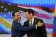 Colombian President Abelardo De La Espriella, left, and U.S. Secretary of State Marco Rubio embrace during a bilateral agreements signing ceremony in Barranquilla, Colombia, Tuesday, Sept. 8, 2026.