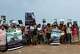 Foreign and Yemeni seafarers protest against Houthi attacks on vessels in the Bab al-Mandab Strait and along Yemen's Red Sea coast in Mokha, Yemen, Aug. 17, 2026.