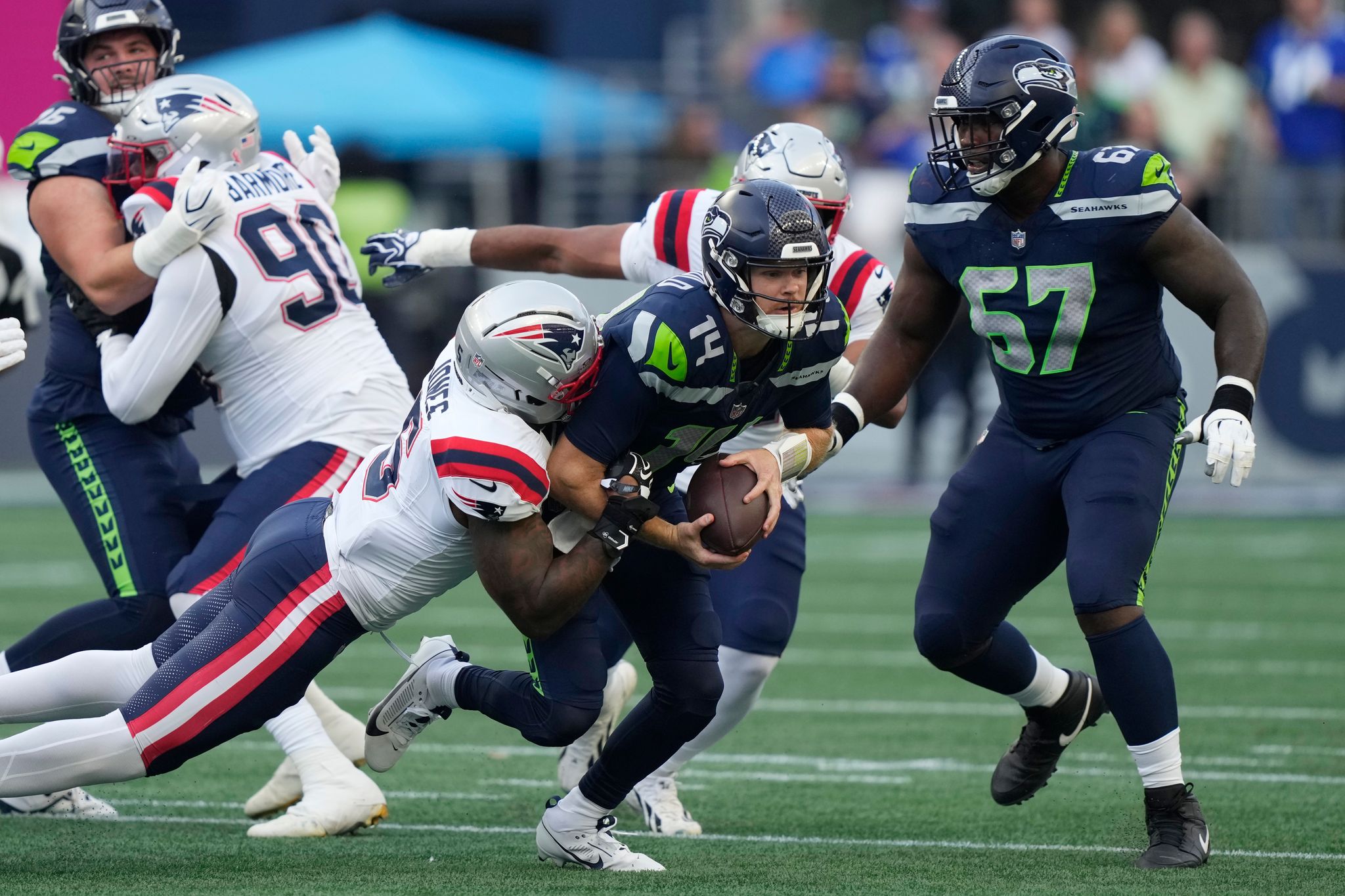 Photos of the NFL season opener, a rare Super Bowl rematch between the Seahawks and Patriots By LINDSEY WASSON and STEPHEN BRASHEAR , Associated Press