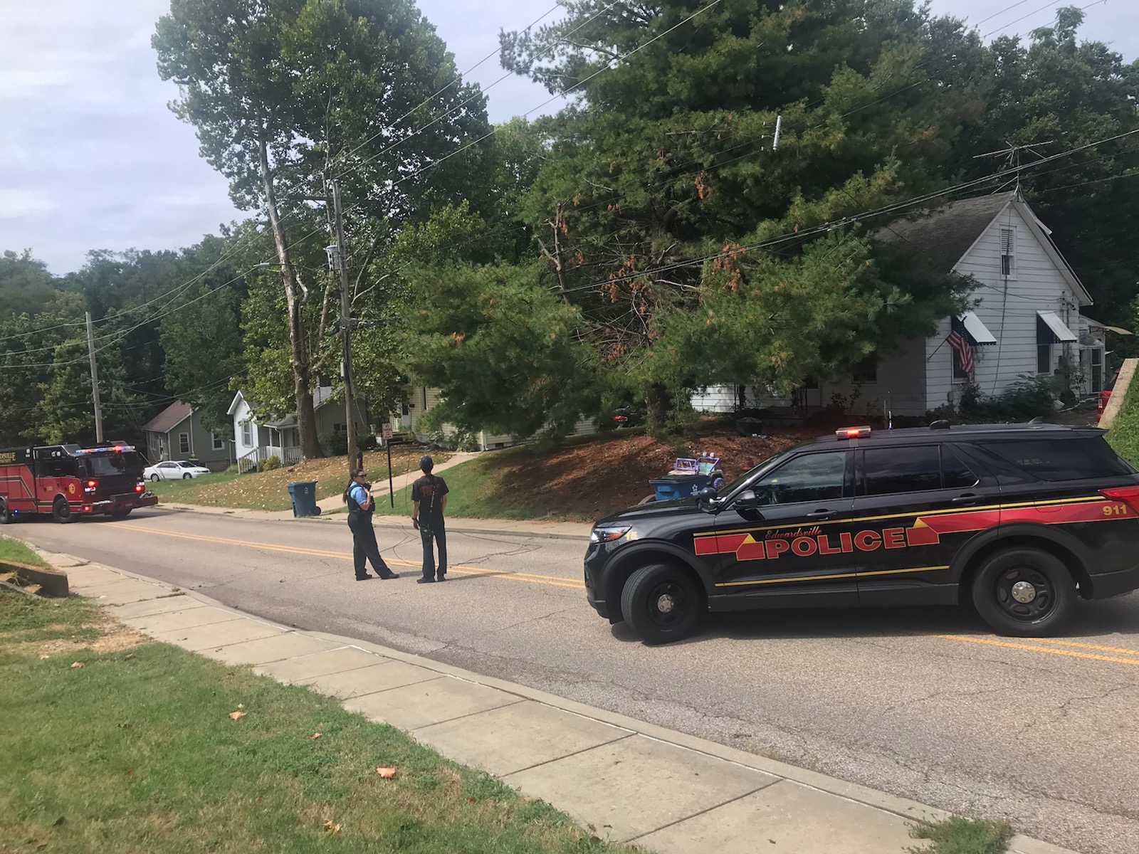 Multiple downed power lines blocked West Union Street traffic in Edwardsville