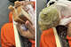 Denaija Walker holds bread (on left) and a bag of food she said she was served in San Francisco jail in March. In a recent survey, incarcerated people in San Francisco reserved their most negative ratings for the taste and quality of food.