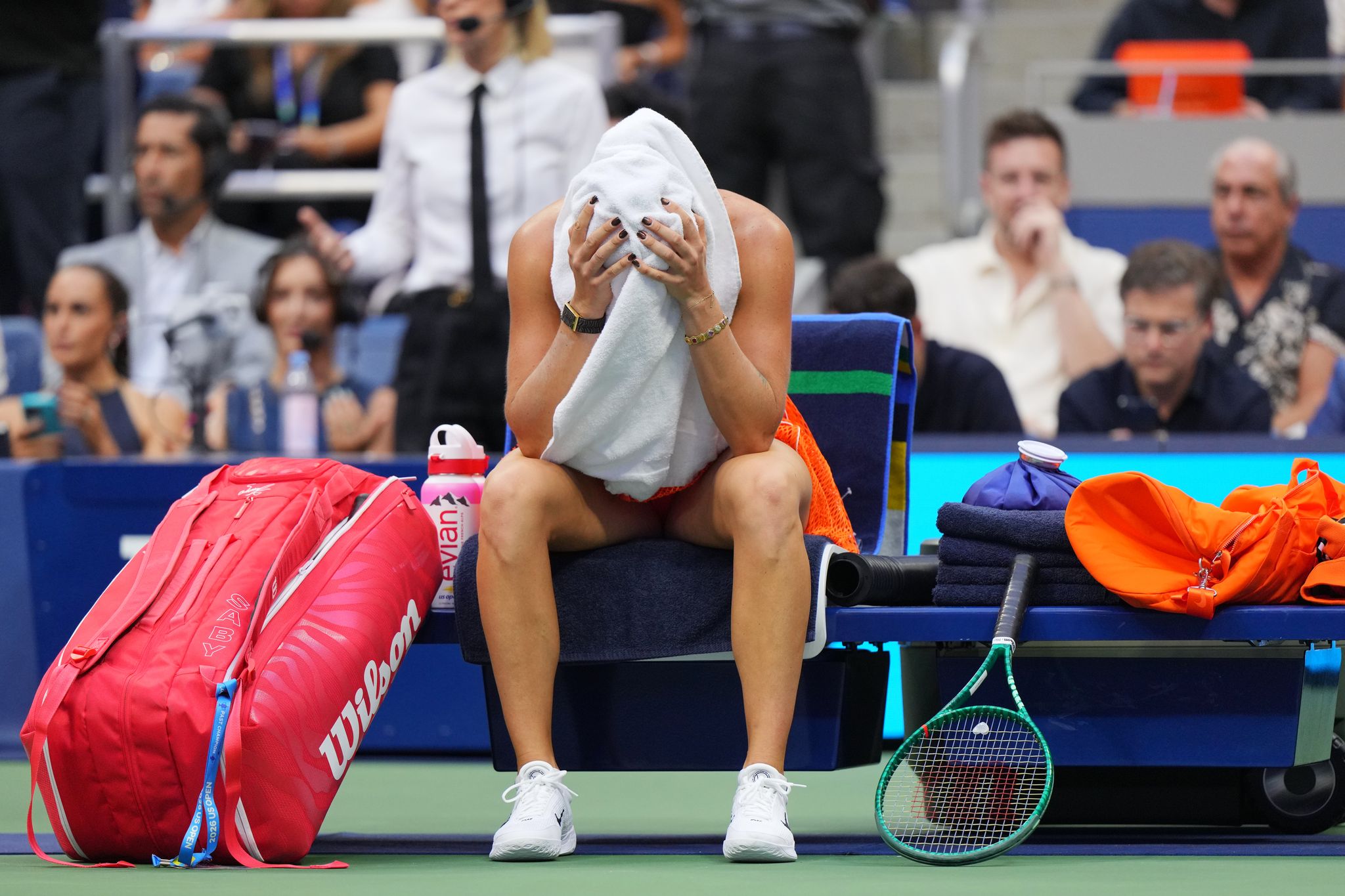 Aryna Sabalenka beats herself up as she is denied a US Open three-peat By STEPHEN WHYNO , AP Sports Writer Sep 12, 2026