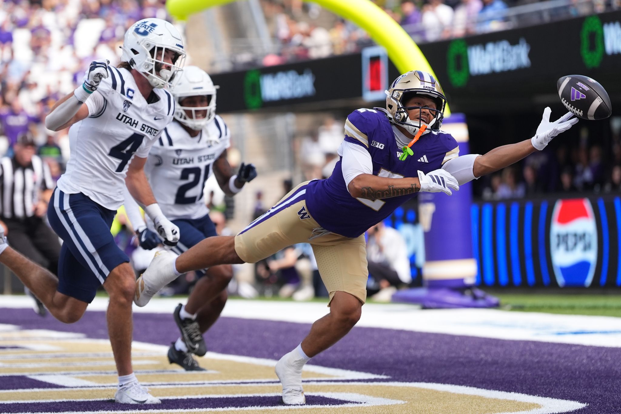 No. 19 Washington struggles in 16-14 victory over Utah State