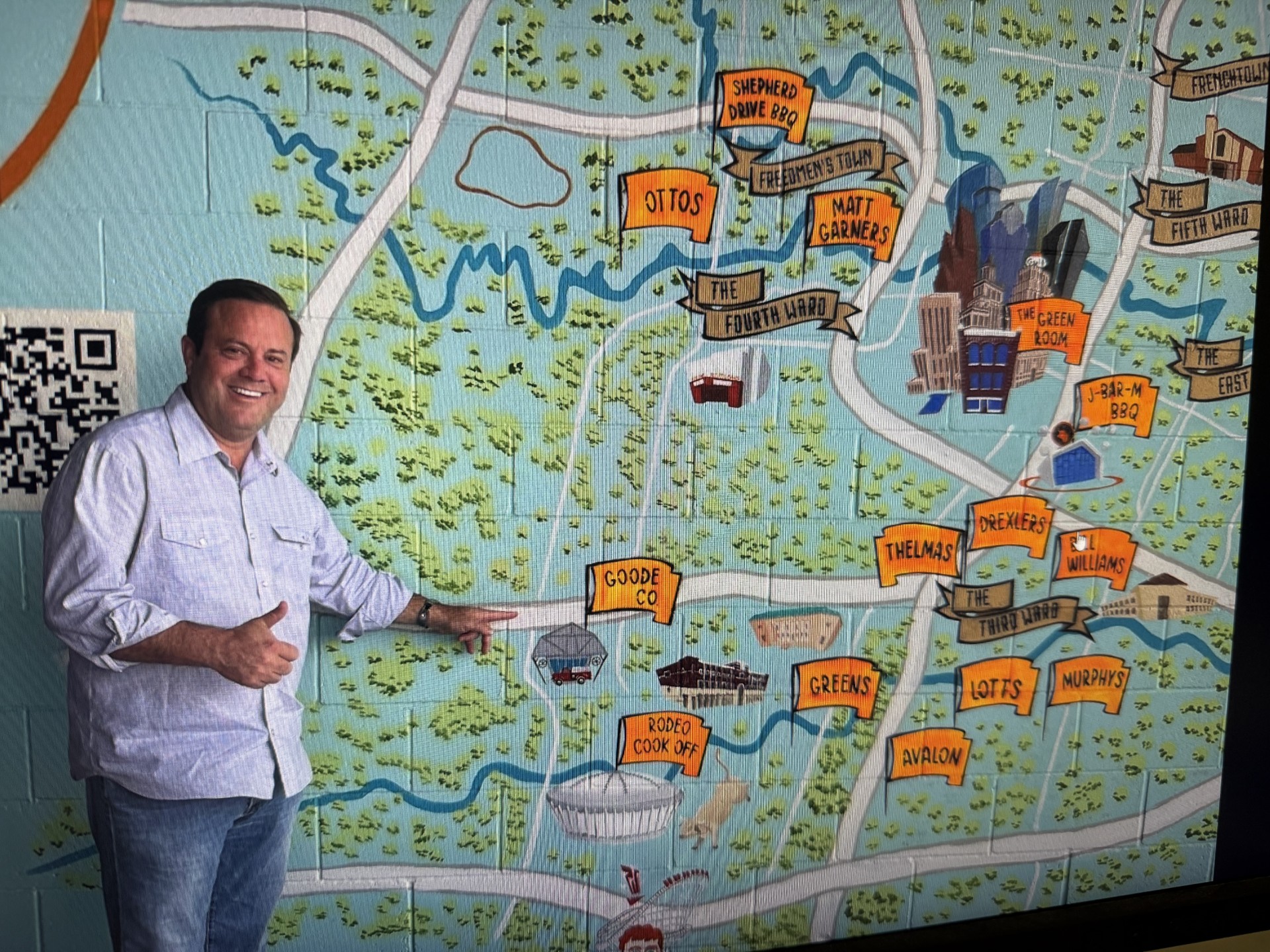 Houston's barbecue history is painted on this East End restaurant wall