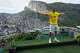 A tourist wearing a jersey in Brazilian colors poses for photos on a terrace at the Rocinha favela in Rio de Janeiro, on Sept. 2, 2026.