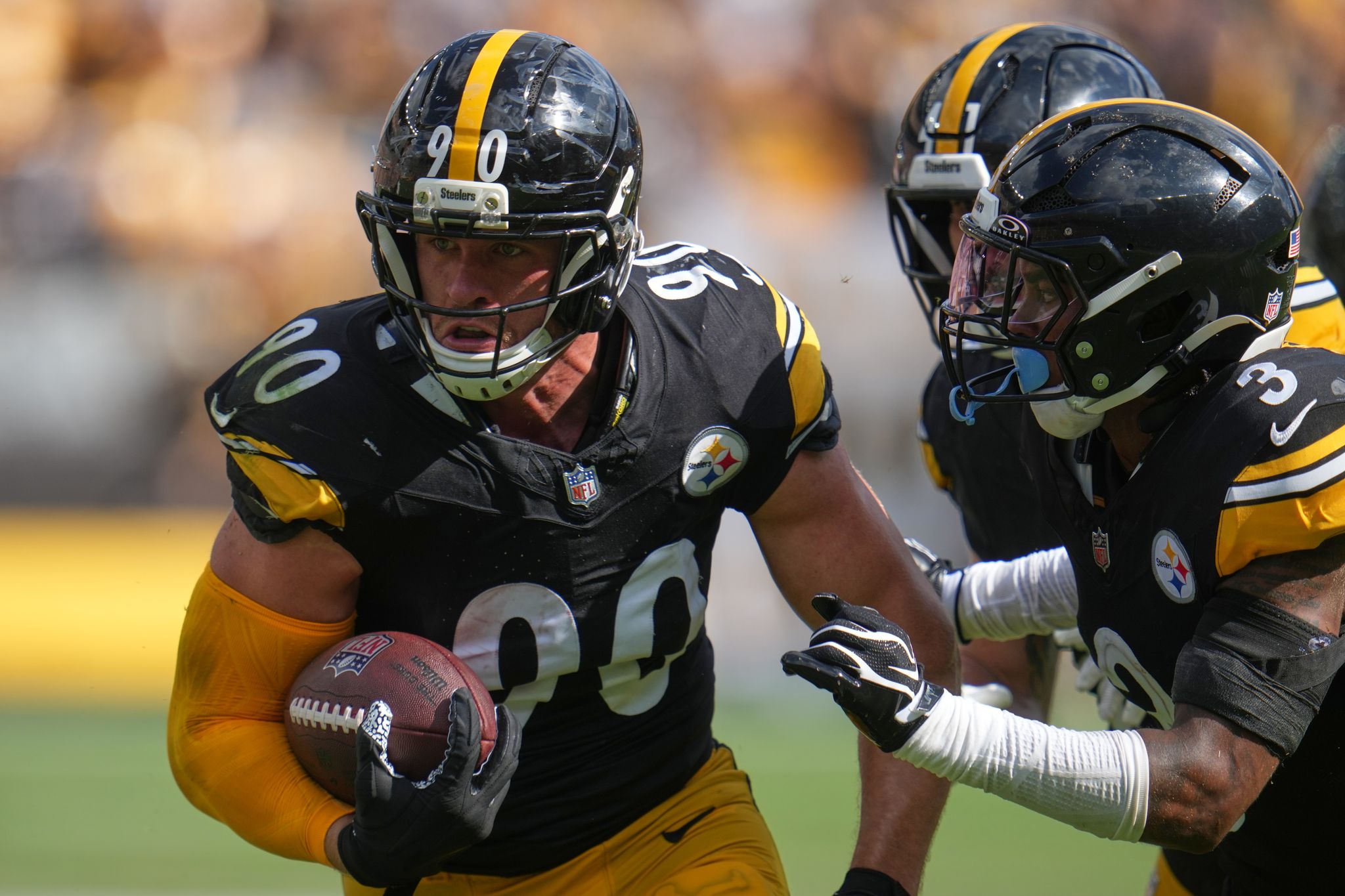 T.J. Watt's late pick-6 pushes sluggish Steelers past injury-laden Falcons 20-13