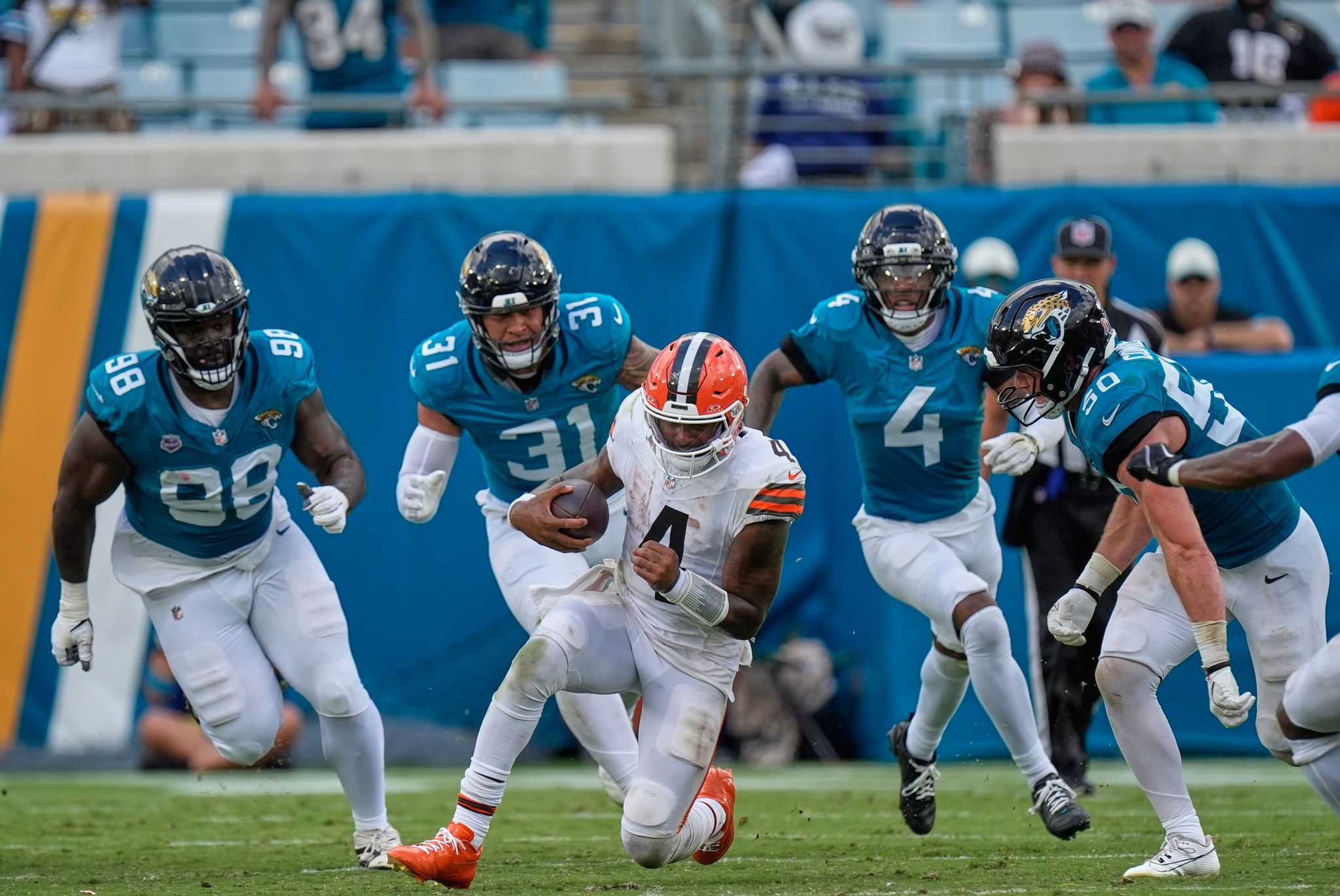 Deshaun Watson returns after nearly 2 years and struggles in a blowout loss to the Jaguars