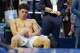Ben Shelton, of the United States, reacts after he lost the men's singles final of the U.S. Open tennis championships against Alexander Zverev, of Germany, Sunday, Sept. 13, 2026, in New York.