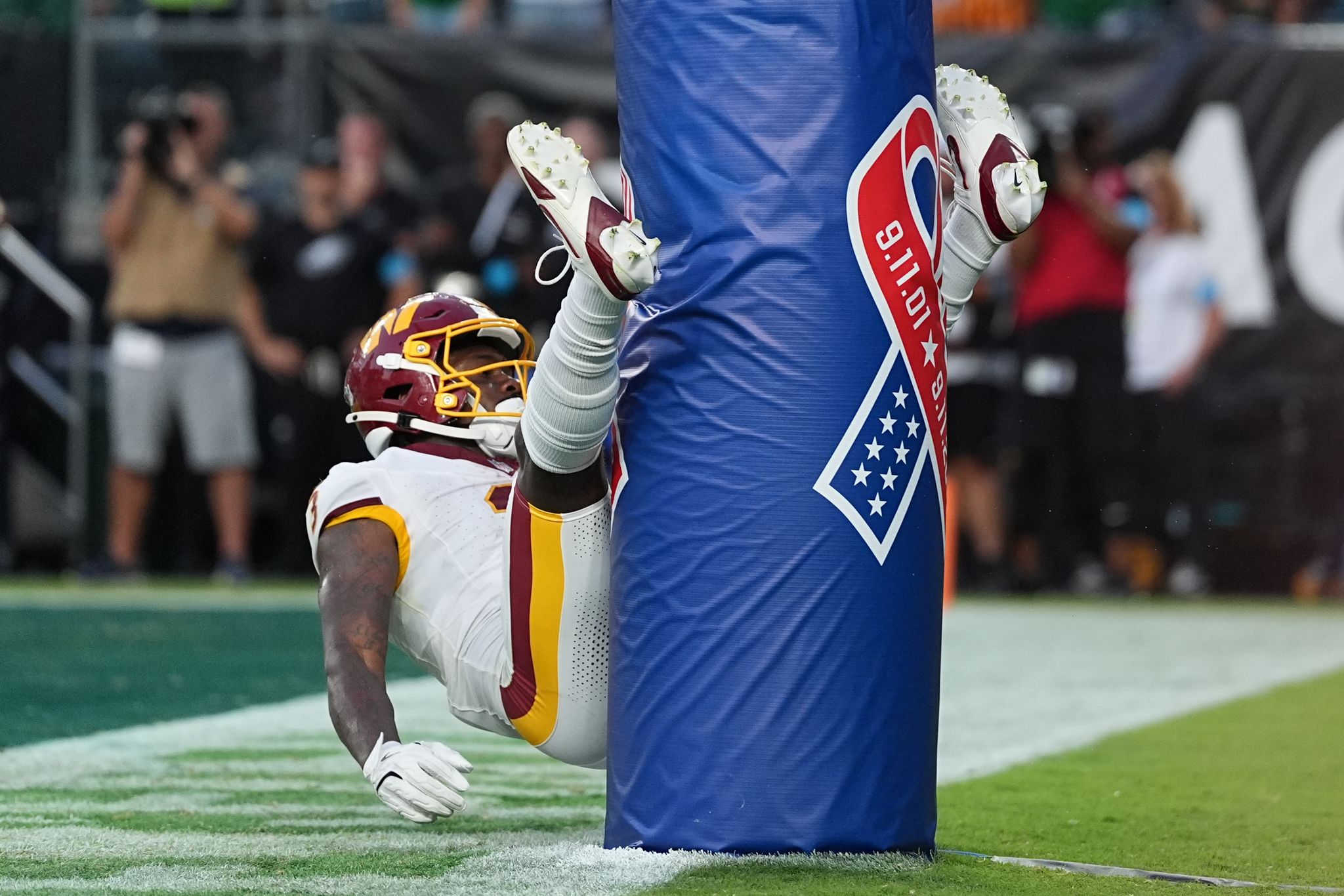 Stefon Diggs hugs the goalpost and gets flagged for costly penalty in Commanders' loss to Eagles