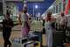 A 28-year-old digital content marketer who decided to leave Russia stands near his packed belongings at the railway station in Krasnodar, Russia, on Saturday, Aug. 29, 2026. He asked not to be identified because of security concerns.